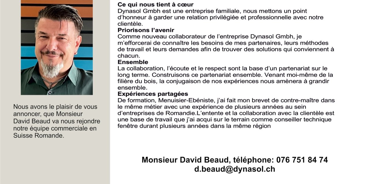 Nous sommes heureux de vous présenter Monsieur David Beaud