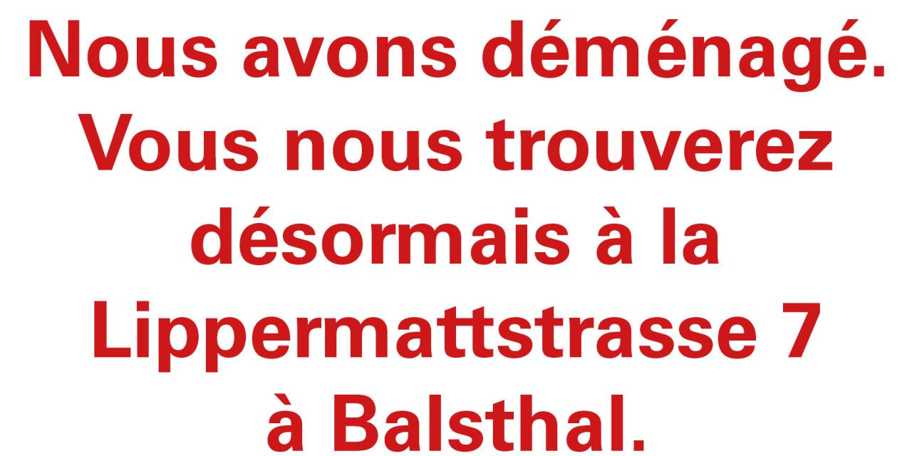 Nouvelle adresse